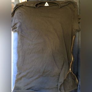 Topman long t-shirt with zipper sides